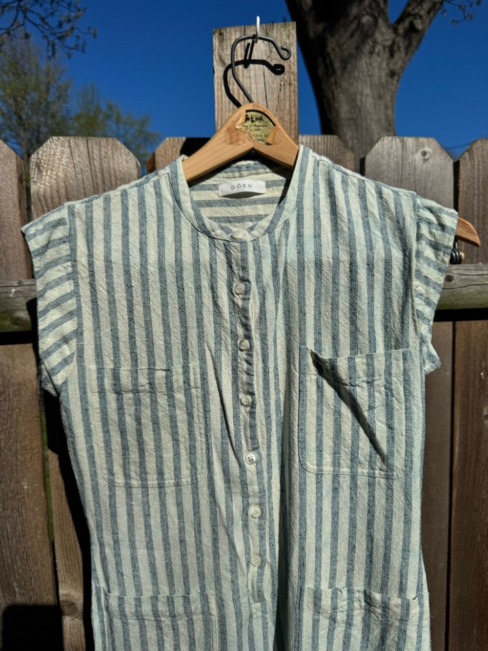 DÔEN Biarritz Seaside Stripe Silk Jumpsuit - Picture 2 of 16